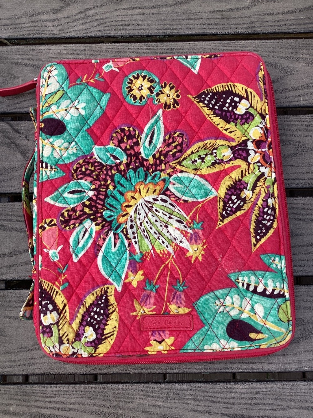 Vera Bradley Laptop Ipad Sleeve School Organizer Floral Quilt Does have some spo